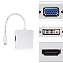 Square Mini DP Thunderbolt to DVI VGA HDMI HDTV Adapter 3 in1 for Apple MacBook Air Pro iMac  Free shipping