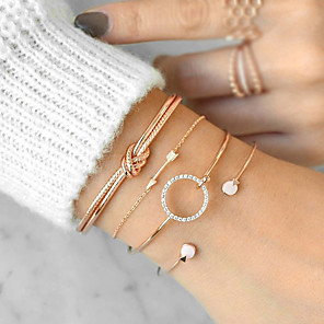 Dames Kubieke Zirkonia Gedraaid Bangles Cuff armbanden - Arrow Eenvoudig, Casual / Sporty, Boho Armbanden Goud / Zilver Voor valmistuminen Lahja Dagelijks / 4pcs