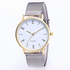 Dames Polshorloge Kwarts Chronograaf Schattig Vrijetijdshorloge Roestvrij staal Band Analoog Bangle Elegant Zilver - Zwart Zilver Goud Rose Een jaar Levensduur Batterij